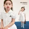 2026 Nuevo Elegante Vestido de Estilo Universitario con Cuello Polo para Niñas, Verano Versión Coreana Bordado con Pliegues, Moderno y a la Moda