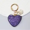 Llavero de corazón de diamantes completos colgante para llave de coche etiqueta de moda se puede abrir llavero de amor