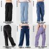 Jeans Cargo Sueltos de Cintura Alta para Mujer, Estilo Nuevo Europeo y Americano, Adelgazantes, Levanta Glúteos, Transpirables, Adecuados para Uso al Aire Libre, Pantalones Casuales de Tallas Grandes