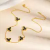 Popular Exquisito Collar de Mariposa con un Toque de Lujo Ligero y de Alta Gama, Moda Versátil Transfronteriza de Doble Cara, Collar Elegante de Nicho para Mujeres