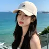 Nueva Gorra de Béisbol Bordada con Letras para Mujer, Sombrero de Sol Versátil Estilo Coreano para Primavera y Otoño, Circunferencia de Cabeza Grande, Gorra de Pico Adelgazante para Hombre