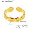 Anel Retrô Sonhador Design Anel Geométrico Vazado Anel de Aço Inoxidável Banhado a Ouro Elegante de Luxo Conjunto de Anéis Em Estoque