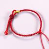 Nuevo Estilo Simple Original Delgado Trenzado de Cuatro Hebras Trenzado de Cuatro Hebras Cuerda de Mano Semiterminada Cuerda con Cuentas Cuerda Roja Cuerda de Pulsera