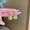 Brincos de borla de pérolas com laço de flor de agulha de prata, brincos elegantes e combinados, brincos leves de luxo de alta qualidade para mulheres, atacado