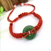 Pulsera de cuerda roja tejida a mano con hebilla de seguridad de imitación jade, tienda en línea, regalo, regalo de inauguración, venta al por mayor, puesto de venta, suministro de gran venta