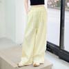 Pantalones de Pierna Ancha Polo Point para Niñas 2025 Nueva Moda Niñas Estilo Coreano Pantalones Rectos de Seda Helada para Niños Grandes Conjunto de Dos Piezas de Chaleco