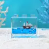 Blocos de Construção Desenho Animado Infantil Garrafa de Deriva de Areia Movediça Infundida com Óleo Gota de Óleo Oceânica Decoração de Garrafa de Areia Movediça para Desktop Brinquedo de Alívio de Estresse Presente