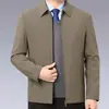 Chaqueta de Gama Alta Nueva 2025 Primavera y Otoño Chaqueta Ejecutiva para Papá Casual de Negocios Tops para Cuadros de Mediana Edad y Mayores
