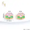 Acessórios DIY Banhados a Ouro Antigo que Preservam a Cor Contas da Sorte Flor de Pessegueiro Rosa Contas Espaçadoras Pulseira do Festival da Flor e da Lua Acessórios Banhados a Ouro