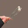Garfos de Cabelo Duplos em Forma de U para Mulheres, Grampos de Cabelo Metálicos Simples e Modernos para Penteados de Coque, Grampos de Liga de Alumínio para Mulheres