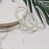 Sombrero de rayón de 0.6 cm con borde de oreja tejido horizontal sombrero completo con cinta enhebrada accesorios de ropa sombrero blanco y negro