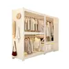 Estante Armario Habitación de Alquiler para el Hogar Almacenamiento de Ropa Montaje Sencillo de Pie Multifuncional Perchero de Acero Abierto