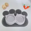 Nuevo comedero para gatos que protege la columna cervical, doble tazón para que las mascotas beban y coman, anti-derrames, adecuado para perros pequeños, comedero para perros de doble uso con bufanda