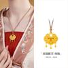 Plata Pura 999 Método Antiguo Herencia Colgante Kirin Longevidad Riqueza Candado de Seguridad Collar de Cuerda Trenzada para Mujeres Joyería de Estilo Chino Retro