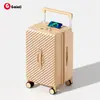 Mala de Viagem com Alça Larga, Resistente e Durável, Grande Capacidade, Mala de Viagem com Senha de Cinco Rodas, Mala de Couro Espessado para Homens e Mulheres