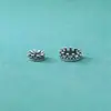 Plata de Ley S925 Corona Cuentas Espaciadoras de Agujero Grande Material para Pulsera de Cuerda Trenzada DIY Accesorios de Colgante para Collar Hecho a Mano