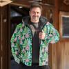 Nueva Chaqueta Acolchada de Algodón Punk de Invierno para Hombre 2024 Cárdigan Estampado Digital Moda Urbana Chaqueta Acolchada de Algodón con Capucha