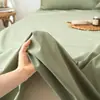 Conjunto de Lençol de Algodão Puro Estilo Nórdico para Venda por Atacado Conjunto de Três Peças 100% Algodão Capa de Edredom Espessa Escovada Cor Sólida Roupa de Cama para Dormitório Estudantil