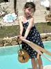 Vestido de tirantes estilo coreano para niñas de verano, Camisón de verano, Ropa para niños, Vestido floral sin mangas, Vestido lindo para niñas pequeñas