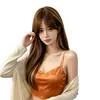 Postizo de seda mate para mujer con flequillo, reemplazo de cabello superior, directo del fabricante, cubre el cabello gris, cobertura completa de cabeza con red de rosa, suministro para transmisión en vivo
