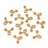 Dijes para Colgantes de Corazón, Flor, Animal, Estrella, Hoja, Pimienta, Hechos por Ti Mismo, Acero Inoxidable Chapado en Oro Real Ecológico, Joyería
