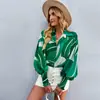 2022 Moda Otoñal Transfronteriza AliExpress Europa y Estados Unidos Estampado Commuter Joker Linterna Camisa de Manga Larga Mujer