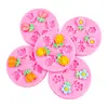 Molde de Silicona de Flor de Tulipán y Girasol Fondant Flor de Cinco Pétalos Molde de Chocolate Molde de Piedra de Resina Juguete Mini Squishy