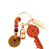 Set de Llaveros Flor de Montaña Llavero de Dinero para Abrir Bóvedas Qiandao Jiafu Fulushou Colgante Creativo Adorno Pequeños Accesorios Bagua