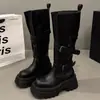 Botas largas de plataforma de tacón grueso Melard para mujer, otoño 2026 nuevo, ajustadas, altas hasta la rodilla, botas de montar