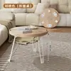 Nuevo Estilo Simple Moderno Creativo Plegable Mesa de Café Pequeña Multifuncional Mesa Redonda Mesa Lateral de Sofá Mesa Pequeña Móvil para Ventana de Bahía