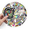 Paquete de 50 hojas de pegatinas de grafiti de colores, pegatinas de dibujos animados para niños, pegatinas personalizadas para patineta, equipaje, venta al por mayor