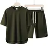 Comércio Exterior Transfronteiriço verão venda quente conjunto masculino gola redonda manga curta, moda plus size casual conjunto de shorts de manga curta tendência