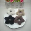 Horquilla con clip para el pelo de estrella de cinco puntas, accesorio para el pelo de niña, color beige peludo, para otoño e invierno