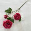 Flor de Seda de Peonía Simulada de 3 Cabezas Estilo Europeo Boda Decoración del Hogar Flor Falsa Arreglo para Arco de Boda Flor de Peonía Simulada