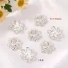 Banho de Ouro 18k Cor Fixa Base de Flor para Pulseira DIY Flor Oca com Pétalas Espaçador Flor Tampa de Flor Pacote de Materiais para Acessórios de Joalheria