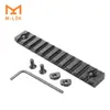 Tira de riel M-LOK11 tipo espina de pez 11 ranuras riel completamente metálico riel de aleación de aluminio