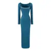 Conjunto de duas peças com renda sensual pura em retalhos, saia longa com fenda, vestido elegante de manga longa com ajuste na cintura, slim-fit, bodycon para mulheres
