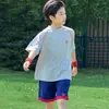 Camiseta Deportiva de Malla de Secado Rápido para Niños 2026 Verano Nuevo Diseño de Panda para Niños Mayores Estilo Coreano Transpirable Holgada Moderna Camiseta