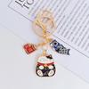 Llavero creativo de gato de la suerte estilo japonés metal Hejin Fu cañón koi llavero accesorios pequeños colgante al por mayor para hombres y mujeres