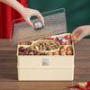 Plato de Fruta para el Hogar de Plástico Festivo Boda Plato de Fruta Avanzado Grado Alimenticio Doble Capa Plato de Fruta Deshidratada con Tapa Caja de Dulces