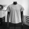 Nova Camiseta de Verão 2025 com Gola Redonda e Costura Desconstruída para Homens Exportação Ebay Estação Independente Camiseta Versátil para o Dia a Dia para Homens