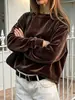 Sudadera de terciopelo para mujer, corte holgado, nuevo estilo de otoño, cuello redondo, manga larga, top versátil, moderno, chaqueta de moda