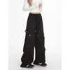 Pantalones de Trabajo Retro Americano de Pierna Recta con Pliegues para Hombres y Mujeres, Tendencia de Primavera y Otoño Hip-Hop, Holgados de Pierna Ancha, Casual