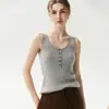 Suéter de malha de cashmere com alças + novo colete feminino de outono/inverno estilo coreano com botões e gola U de manga longa, versátil