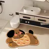 Tapete de Banheiro com Tema de Gato, Tapete Absorvente para Vaso Sanitário, Carpete de Banheiro Antiderrapante de Terra de Diatomáceas