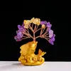 Cascalho de Cristal Natural Árvore de Cristal Peixe Dourado Cristal Roxo Amarelo Branco Árvore da Fortuna Decoração para Sala de Estar Gabinete de TV Estação de Trabalho Venda por Atacado