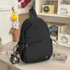 Mochila pequena portátil versátil para estudantes homens de grande capacidade em duas cores, bolsa de peito cruzada simples estilo japonês para mulheres