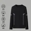 Camiseta de manga larga para hombre, de corte holgado y oversized, perfecta como capa base para el otoño, con estampados de moda y colores lisos, versátil y elegante