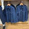 Camisa de trabalho jeans masculina outono, produto lavado, manga comprida, casaco fino C460979 466413 462371