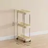 Estante de Almacenamiento para Cocina Carrito Pequeño Dormitorio Sala de Estar Estante de Almacenamiento de Múltiples Niveles de Pie Estante de Almacenamiento Móvil para Artículos Varios con Ruedas